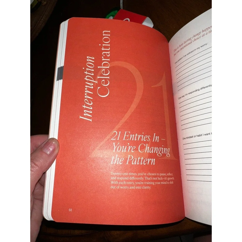 Worry Interrupt Guided Journal Undated CBT Anxiety Thought Spiral Relief New NIB